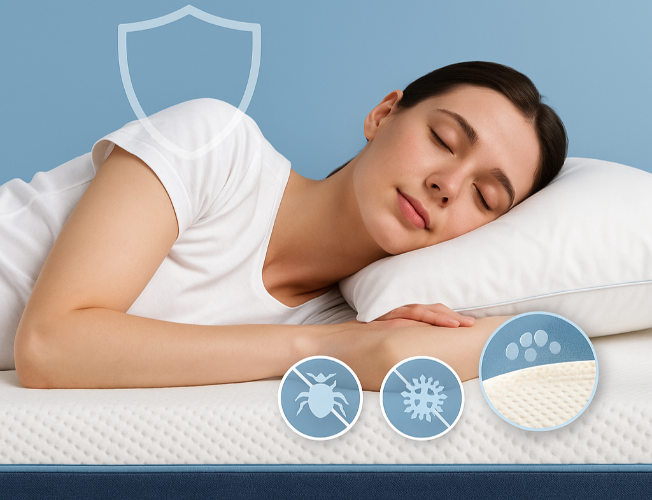 Hyperallergenic feature described on a mattress.