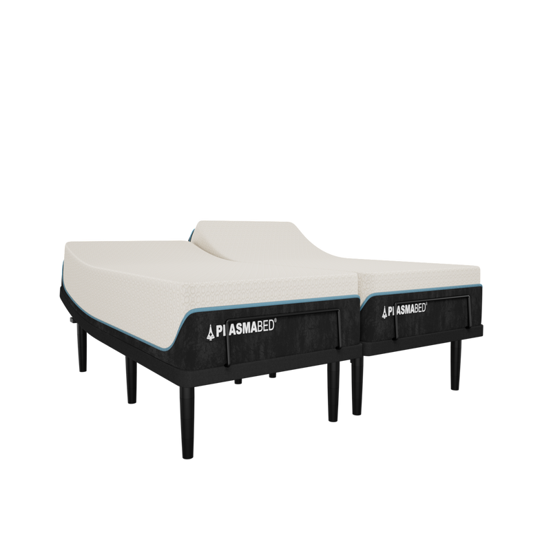 Adjustable bed without the background and bedframe.