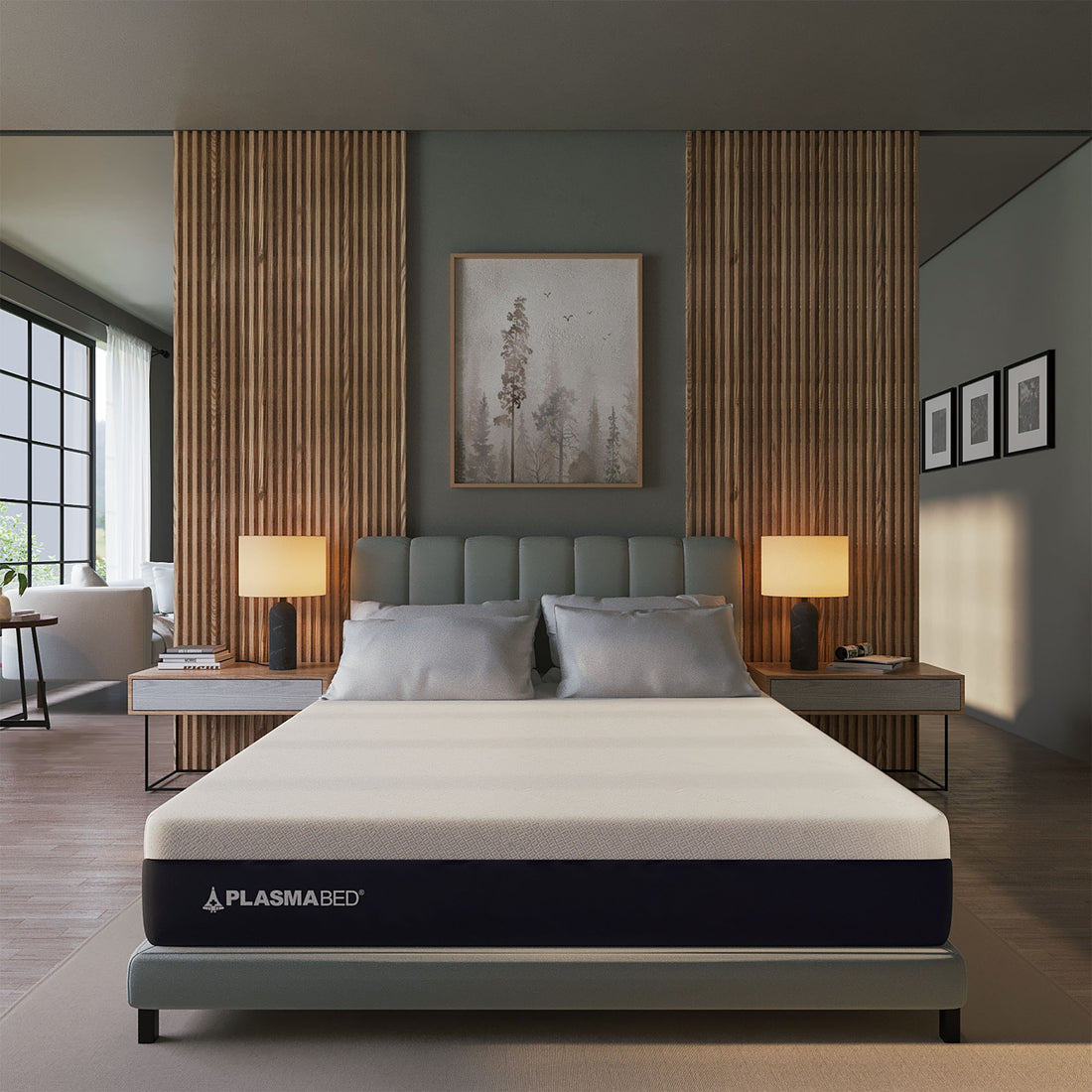 Miracle bed mattress in the well furnished room.